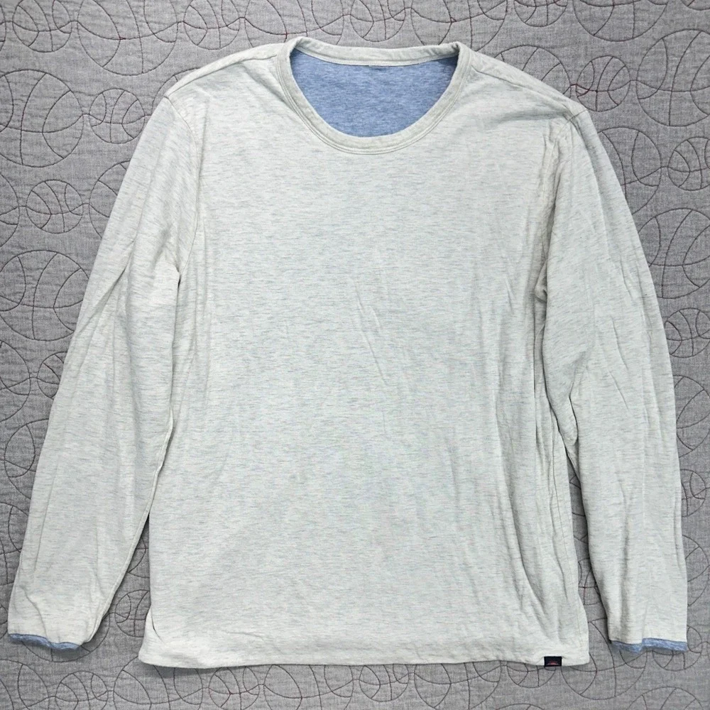 Faherty Reversible Crewneck Blue Heathered Cloud / Men's Large
